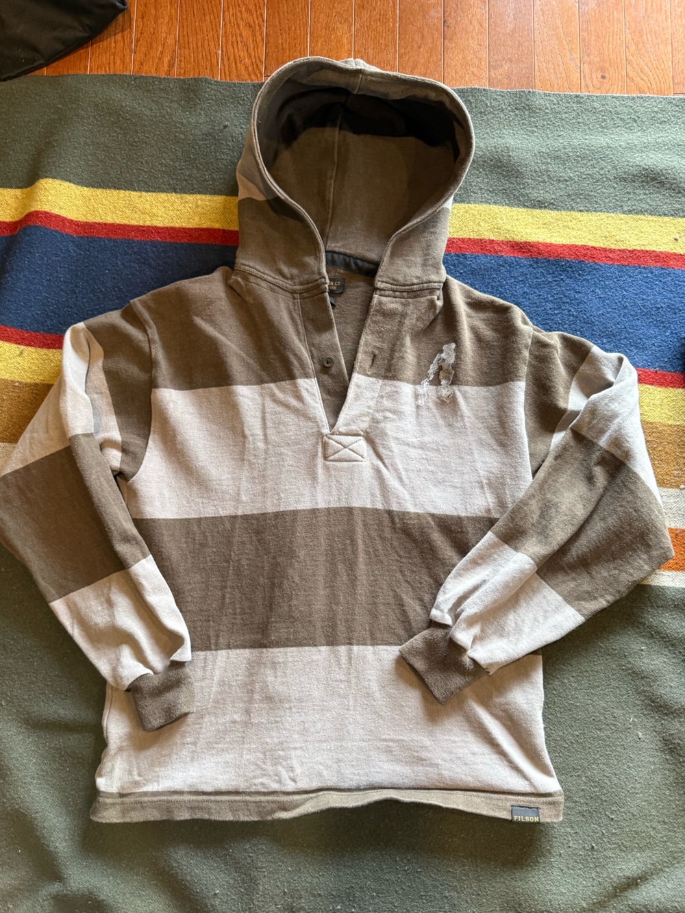 Filson Rugby Sweatshirt Striped Canada-made XS